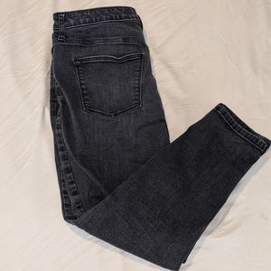 Button fly high rise skinny crop jean